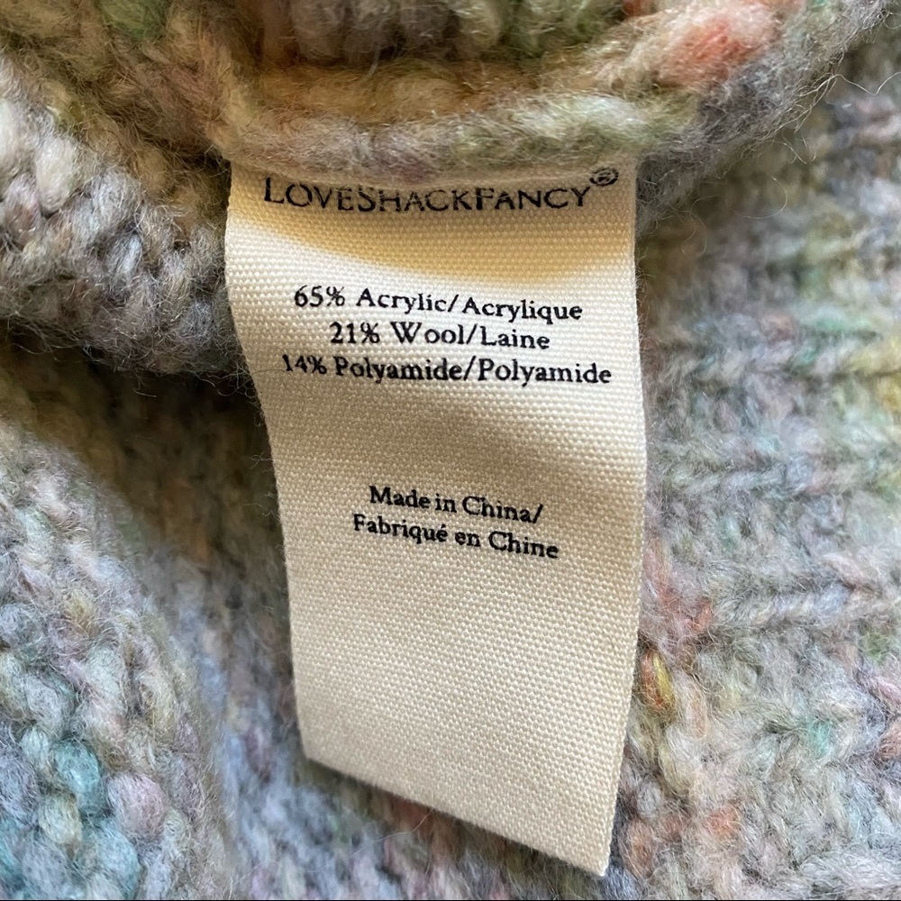 NEW LoveShackFancy Aquarius Wool Blend Puffed Sleeve Pullover Sweater NWT - Picture 7 of 10